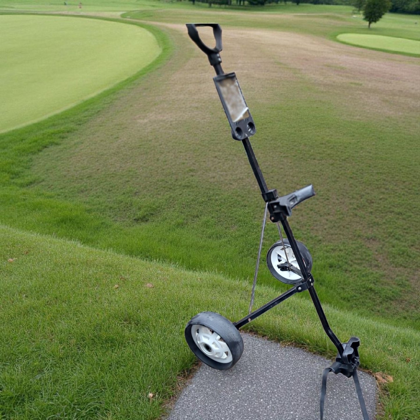 Hippo Golf Trolley.  Black, Collapsible, 2 Wheels. Some minor wear but vgc