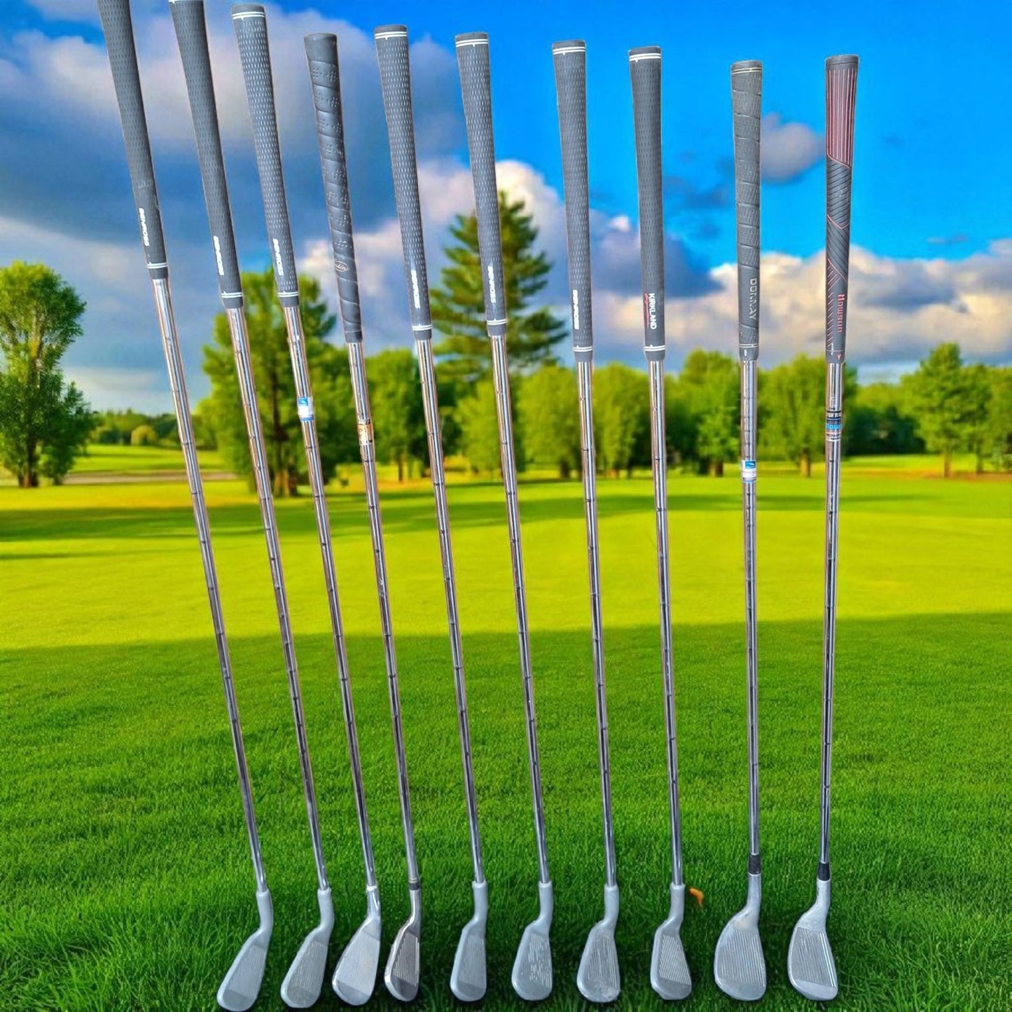 Full Golf Set. Woods, Irons, Putter,  Bag. New Grips. See Description.