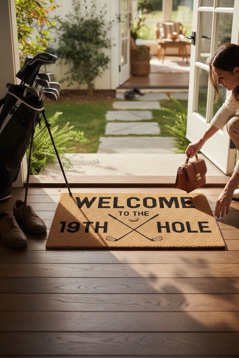 Doormat Golf Lover “Welcome To The 19th Hole” Anti Slip Entryway Mat Decor