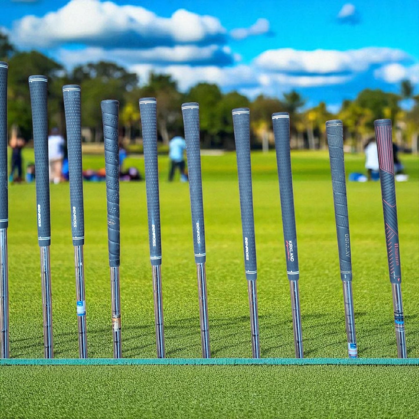 Full Golf Set. Woods, Irons, Putter,  Bag. New Grips. See Description.