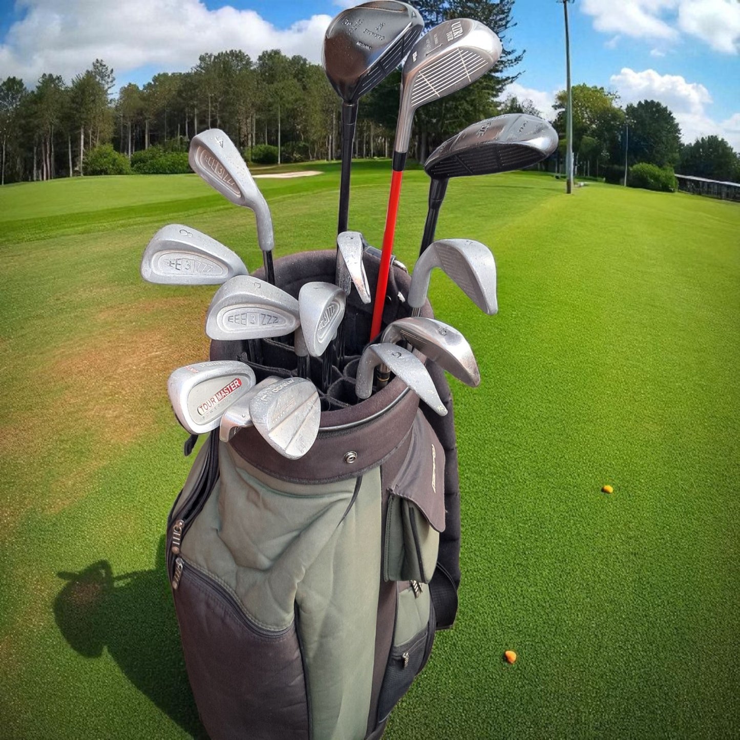 Full Golf Set. Woods, Irons, Putter,  Bag. New Grips. See Description.