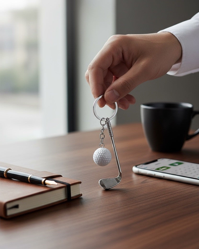 Golf Keyring Gift Keychain Golf Lover Golf Ball Club Pendant FREE DELIVERY