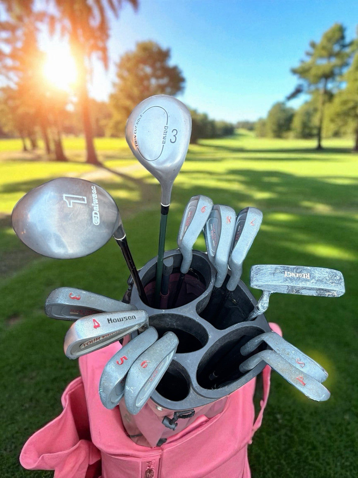 Full Tour Golf Set. Woods, Irons, Putter,  Bag. New Grips. See Description.