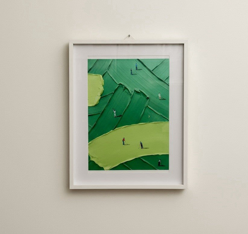 Framed Golf Print Abstract Design Golf Picture Textured Perfect Gift 30x40cm