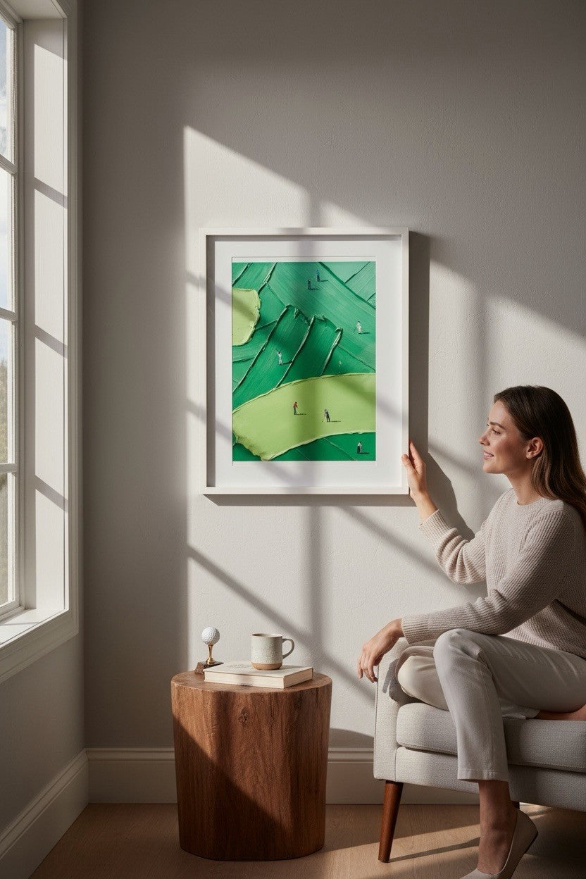 Framed Golf Print Abstract Design Golf Picture Textured Perfect Gift 30x40cm