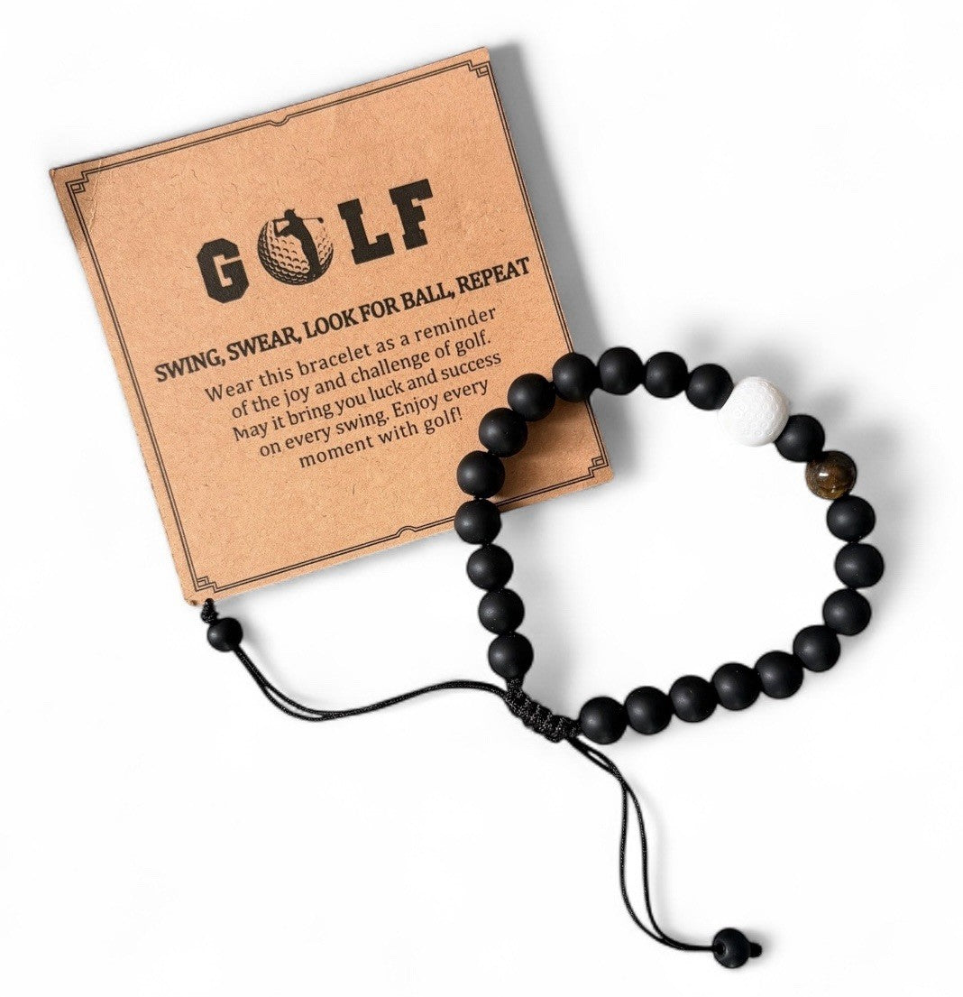 Lucky Golf Bracelet Golf Gift Tigereye Matte Accessories Luck Protection