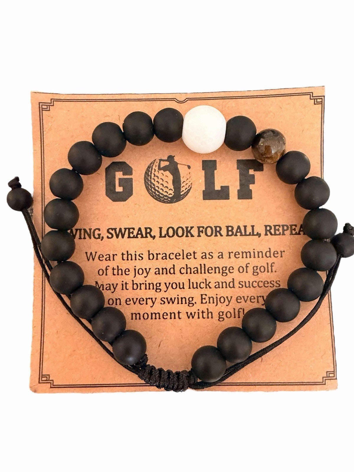 Lucky Golf Bracelet Golf Gift Tigereye Matte Accessories Luck Protection