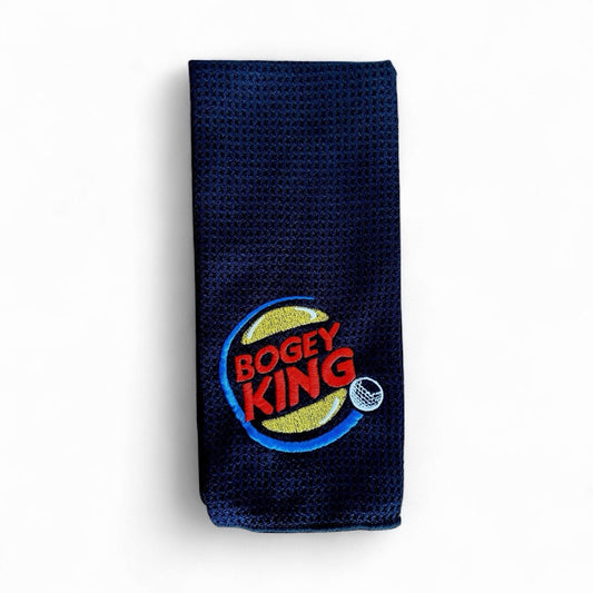 Golf Towel “Bogey king” Novelty Funny Golf Gift Waffle Towel With Carabiner