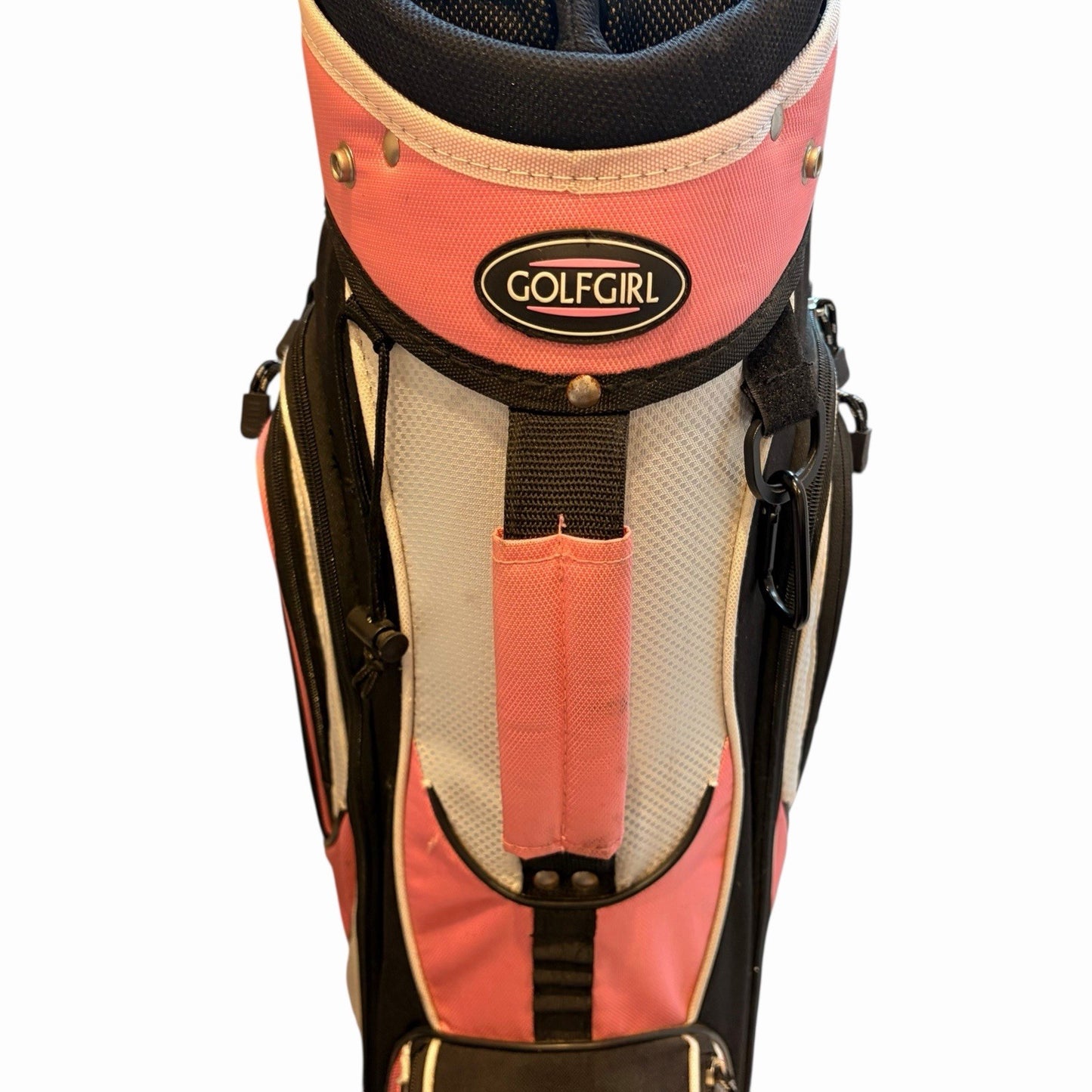 Ladies GOLFGIRL Golf Bag. Pink, 7 Dividers, 6 Zipped Pockets, Carry Strap